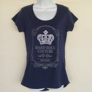 HARD ROCK COUTURE London Tee, Jr L, Blue, Studded Crown , SS
